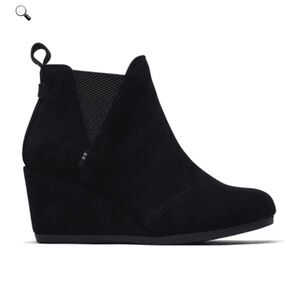 Toms Women’s Kelsey  Black Wedge Ankle Bootie Sz 8